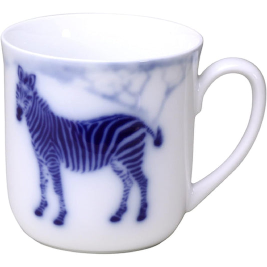 Okura Toen Blue Safari Mug (Zebra) <Microwave compatible> 124C/8200-1