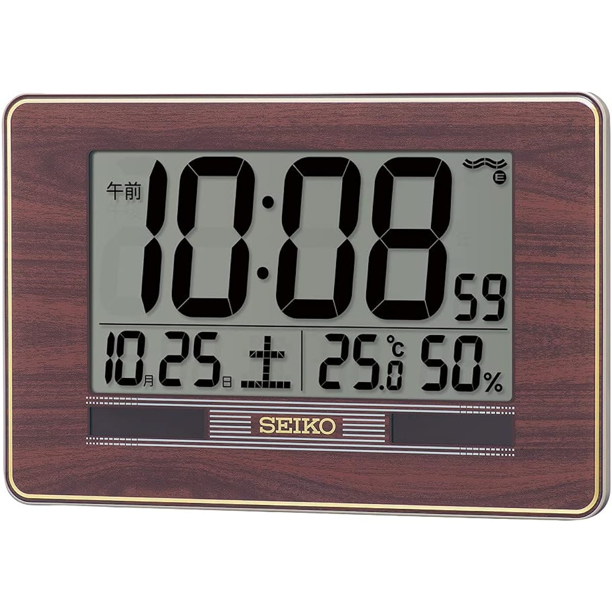 Seiko Clock Radio Table Clock Brown Wood Grain 180 x 276 x 27mm SQ446B