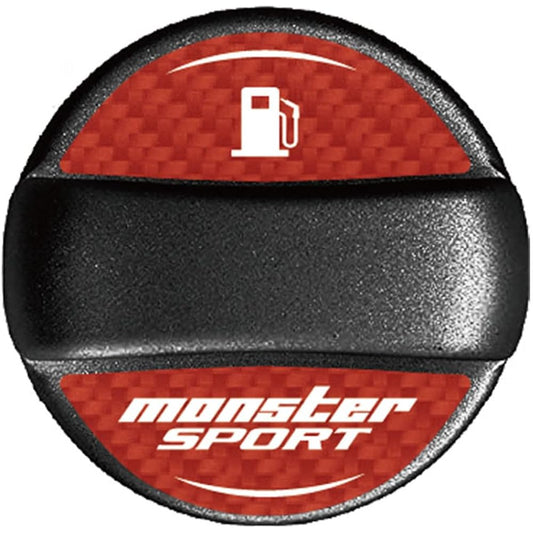 MONSTER SPORT Fuel Cap Garnish Carbon Style Fuel Filler Cap Sticker Ornament [Red Carbon Specification]