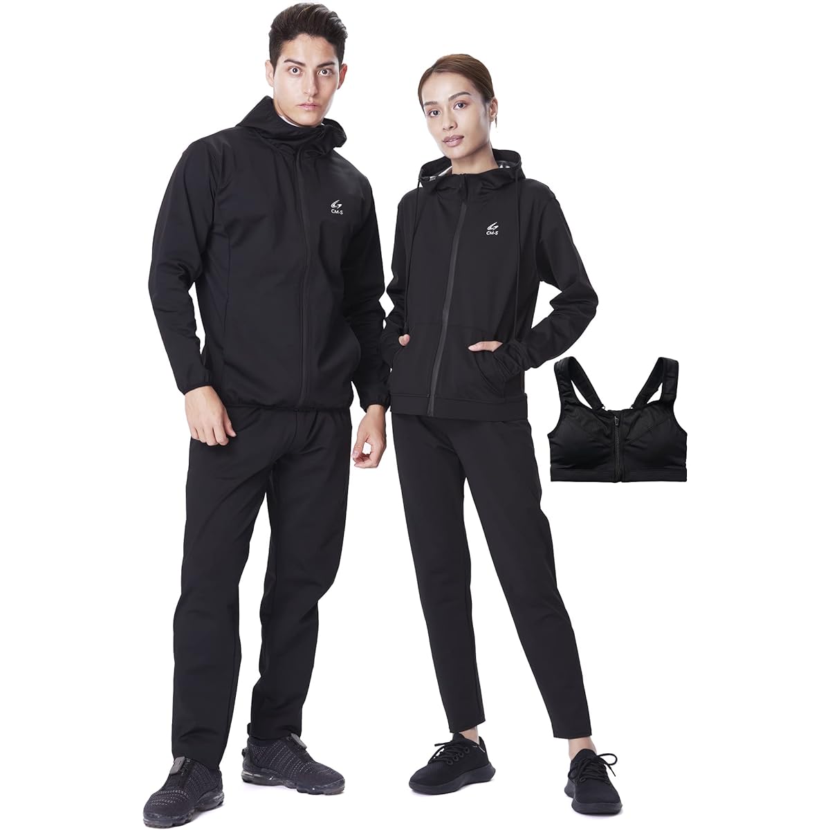 [Char Make Body] CM-S Sauna Suit Men's Women's Top and Bottom Set with Sports Bra and Video Included Washable