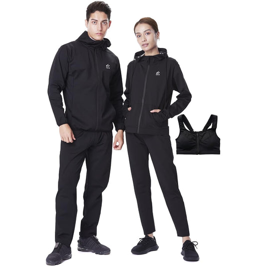 [Char Make Body] CM-S Sauna Suit Men's Women's Top and Bottom Set with Sports Bra and Video Included Washable