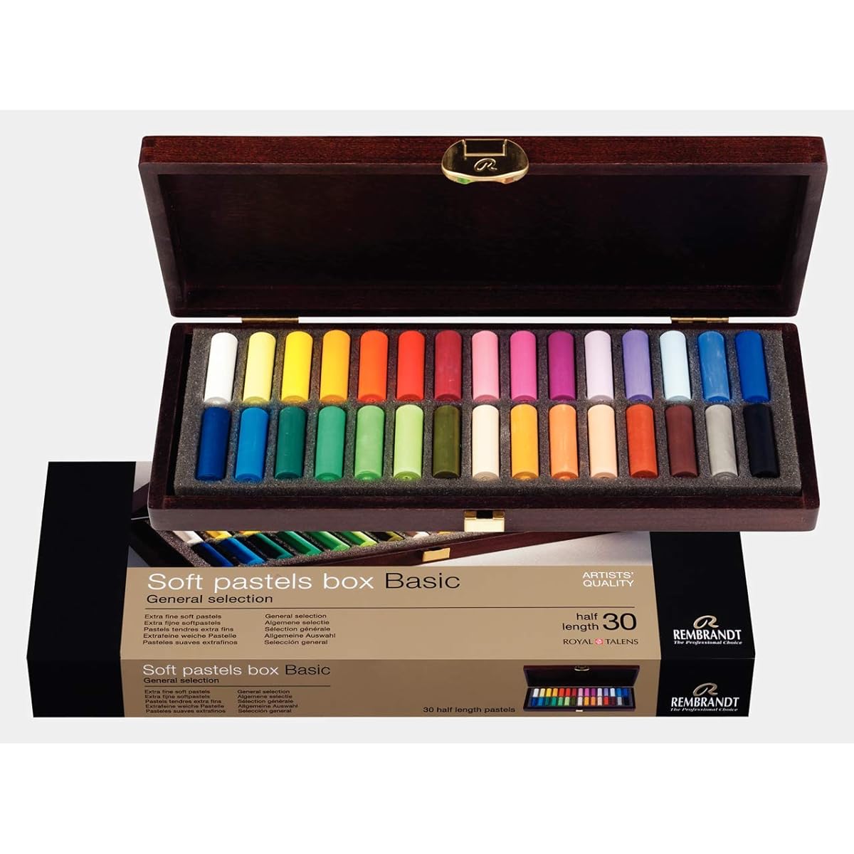 Talence Rembrandt Soft Pastel Half Stick 30 Colors Wooden Box Set 470394