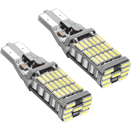 Rayhoo 1000 Lumen Very bright 921 912 LED backup bulb CANBUS Error free T15 906 W16W Socket 45 AK-4014 Chipset, Backup Reverse Light Only Xenon White 6000K 2 pieces