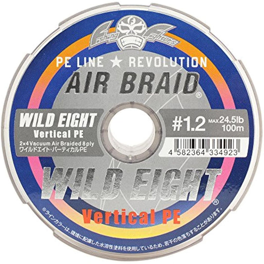 Fishing Fighters PE Line Air Blade Wild Eight Vertical PE 300m No. 1.2 24.5lb 5 Colors FF-ABWV300-1.2