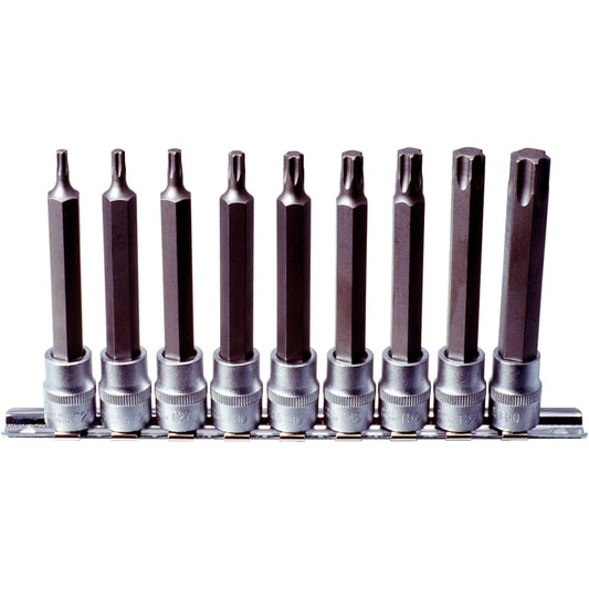 KS TOOLS 3/8" Bit socket set TX long 9 pcs T20-T60 3/8" Bit socket set TX long 9 pcs T20-T60 911.1550 [Parallel import goods]