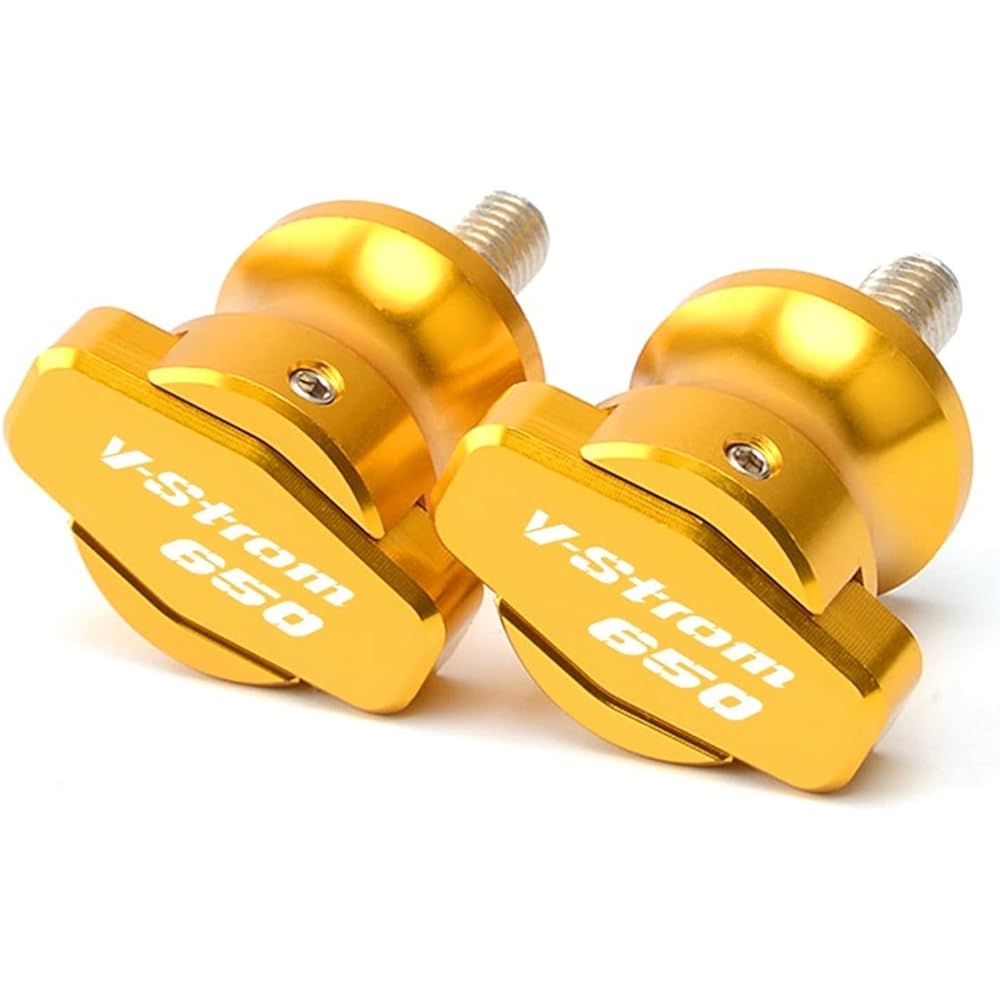 Uminino Motorcycle Accessories Swing Arm Slider Slider 8mm Stand Screw Slider Protector Fit Suzuki V-Strom 650 V-Strom650 VSTROM Swing Arm Slider Spool (Size: Gold)