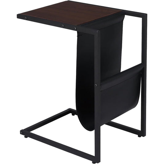 Sofa side table (with magazine rack) NK-621 brown (width 40cm x depth 30cm x height 51cm)