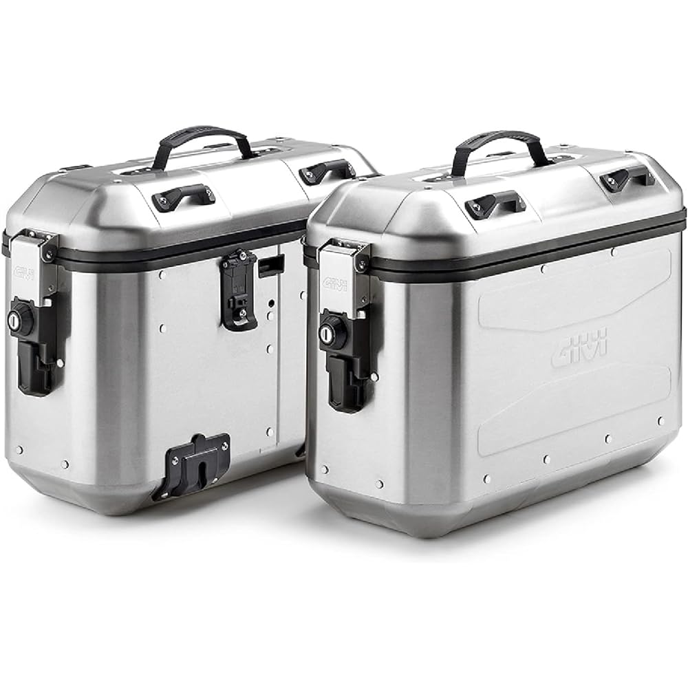 GIVI Motorcycle Side Case 36L Each Aluminum TREKKER DOROMITI Series DLMK36A PACK2 Left and Right Set Silver 26014