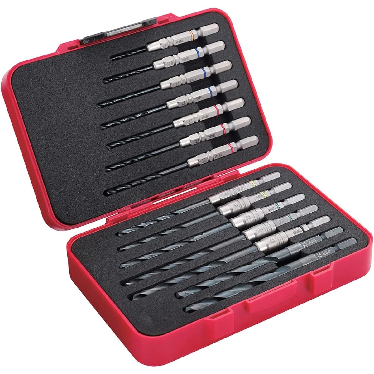 VESSEL AMD14S Ironwork Drill Set, Set of 14, Special Box