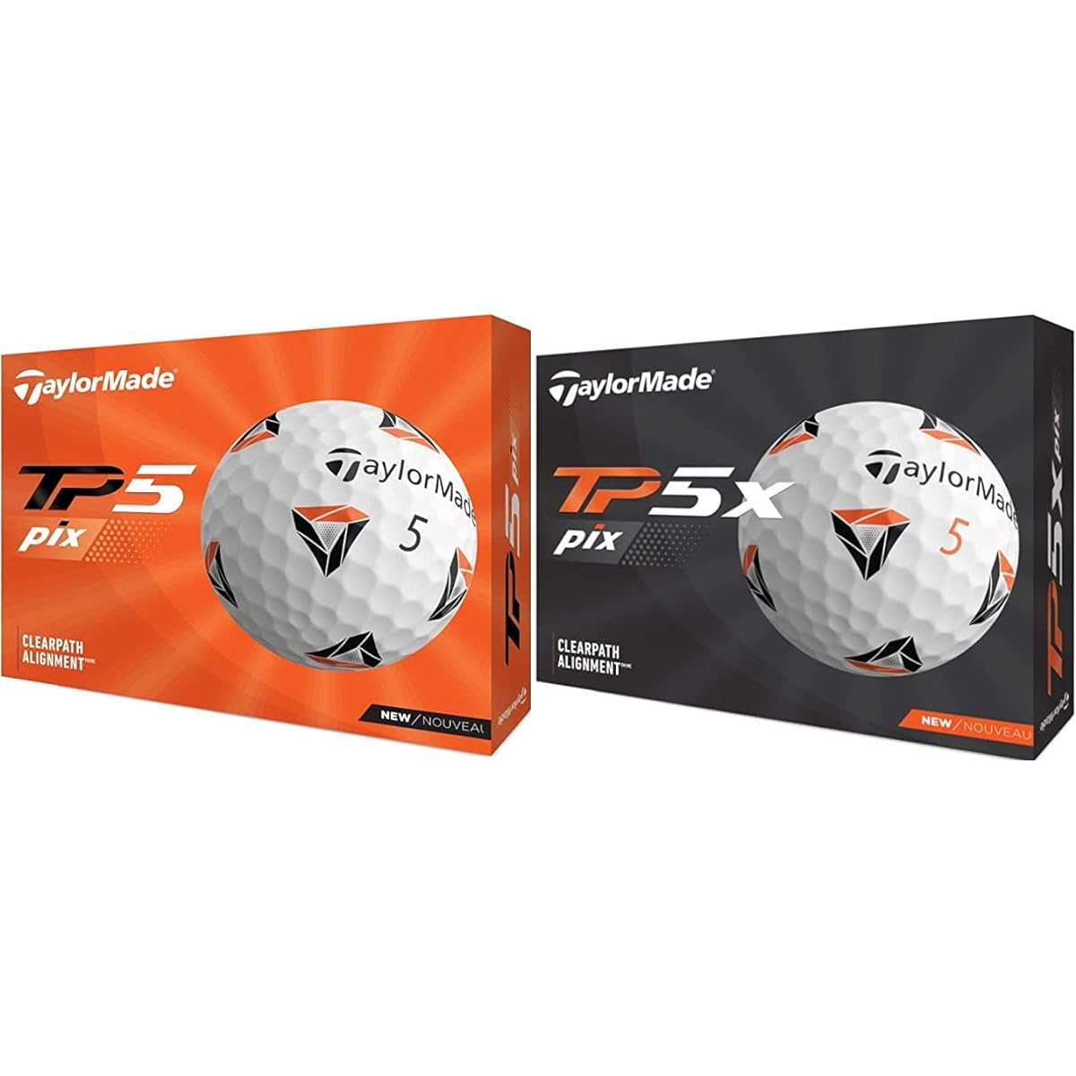 [2 Dozen] TAYLOR MADE TP5 TP5X pix Golf Ball 2021 Model White (TP5_pix + TP5X_pix) with bonus