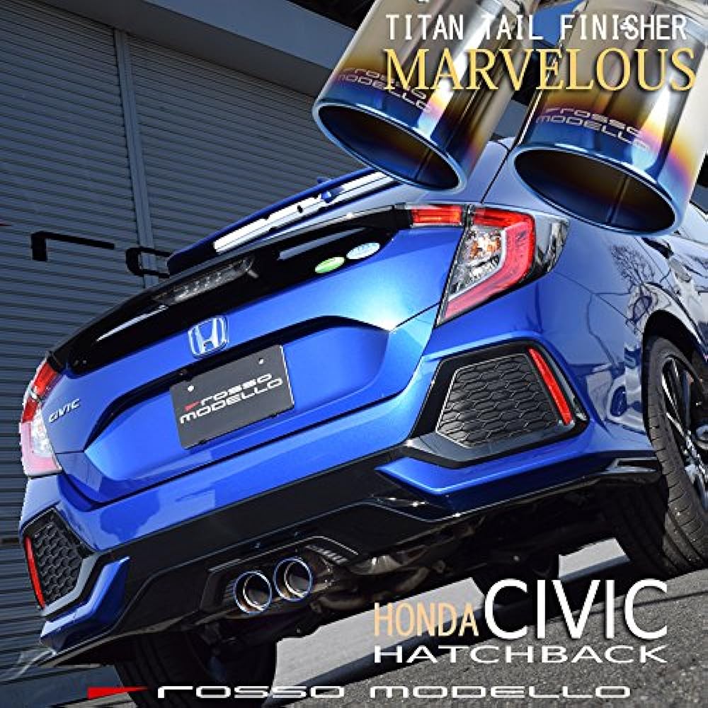 Rosso Modelo Titanium Face Muffler Cutter [MARVELOUS T2] Honda Civic Hatchback FK7 Civic [Compatible with Vehicle Inspection]