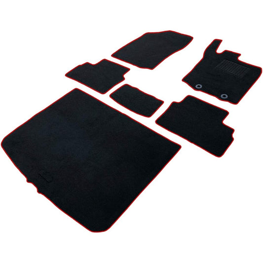 Fenice Car Mat Floor Mat Luggage Mat Set Domestic Production (Daihatsu Rocky Toyota Rise 200 Series) Black x Lock Thread Red Non-Slip Shape Resistant to Slip Car Mat (Car Parts Specialty Store)