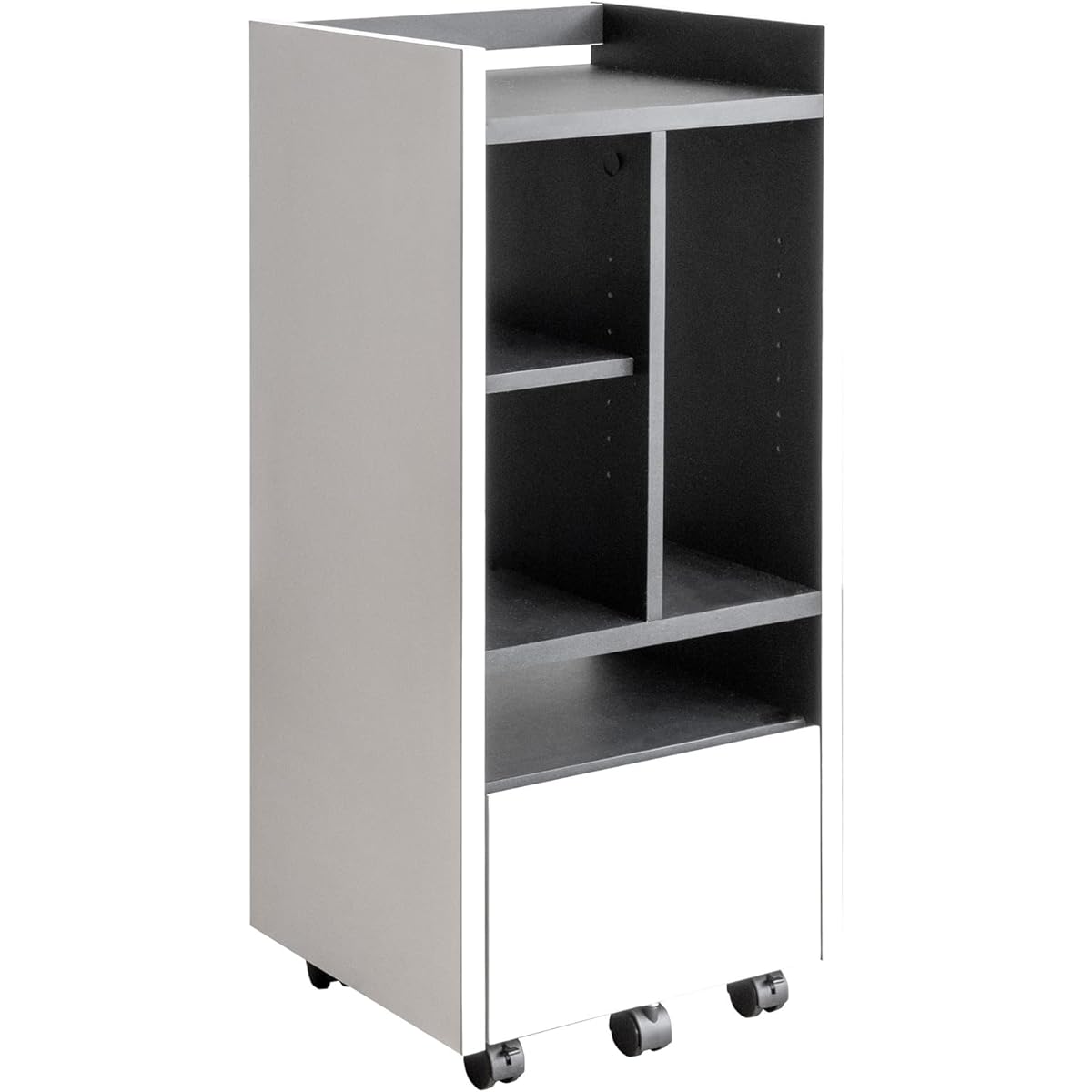 Miyatake Seisakusho Game Rack Compatible with PS5 that can store game consoles and software all at once Width 38.5 x Depth 35 x Height 90cm White x Black GRK-001