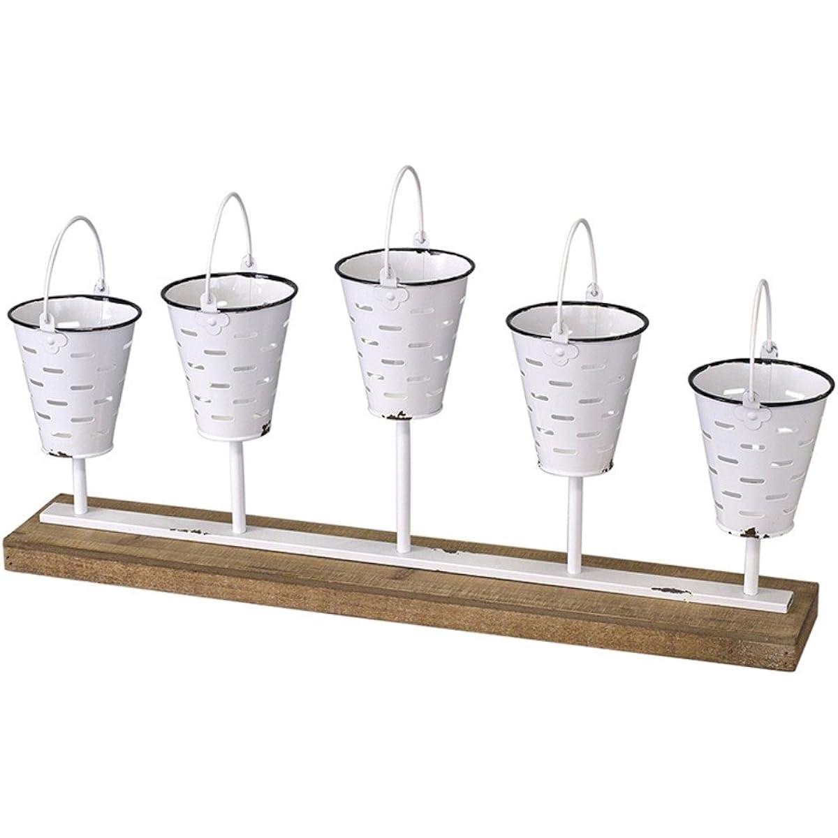 SPICE OF LIFE Pot Cover 5-Connection Handle Pot Provence Tin White 64 x 34 x 12 cm IVDN1240WH