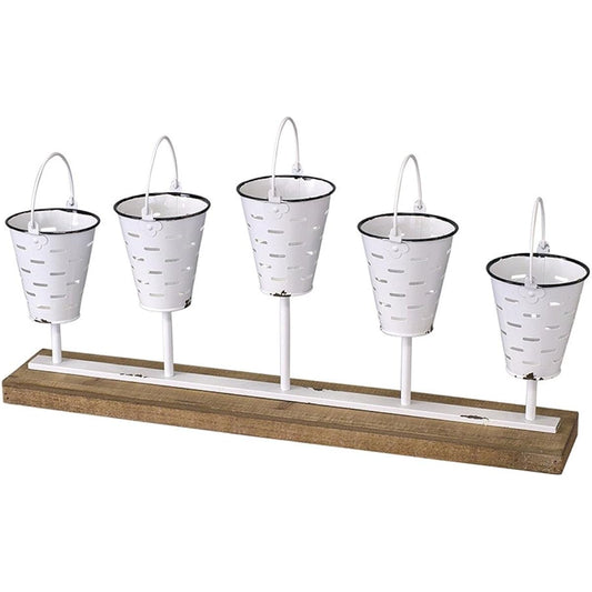 SPICE OF LIFE Pot Cover 5-Connection Handle Pot Provence Tin White 64 x 34 x 12 cm IVDN1240WH