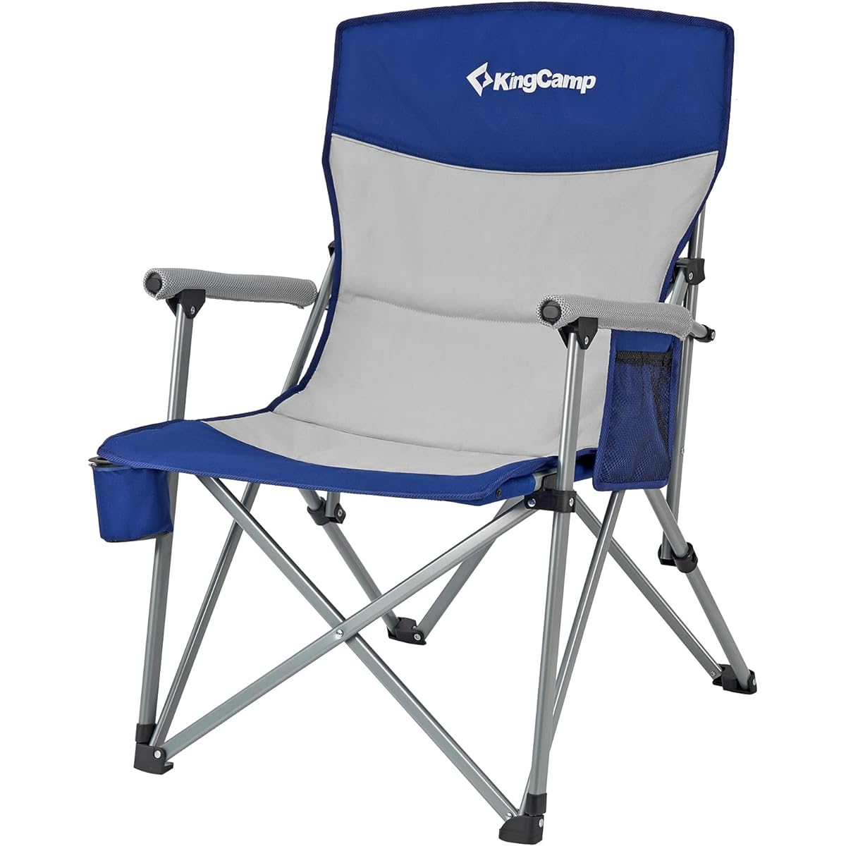 KingCamp Outdoor Chair, Folding Camping Chair with Armrests, Load Capacity 136kg, Convergence Type Chair, Compact, Storage Bag Included, Stable, Convenient to Carry, Fishing, Camping Equipment, Garden
