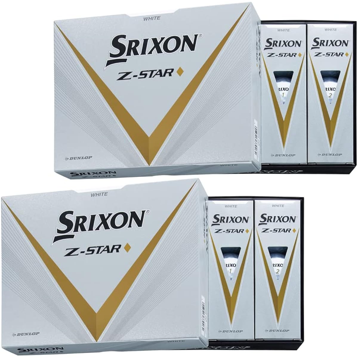 DUNLOP Golf Ball SRIXON Z-STAR Z Star Diamond 2023 Model 2 Dozen (24 Pieces) Bulk Purchase Set Color: White