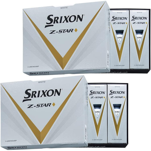 DUNLOP Golf Ball SRIXON Z-STAR Z Star Diamond 2023 Model 2 Dozen (24 Pieces) Bulk Purchase Set Color: White