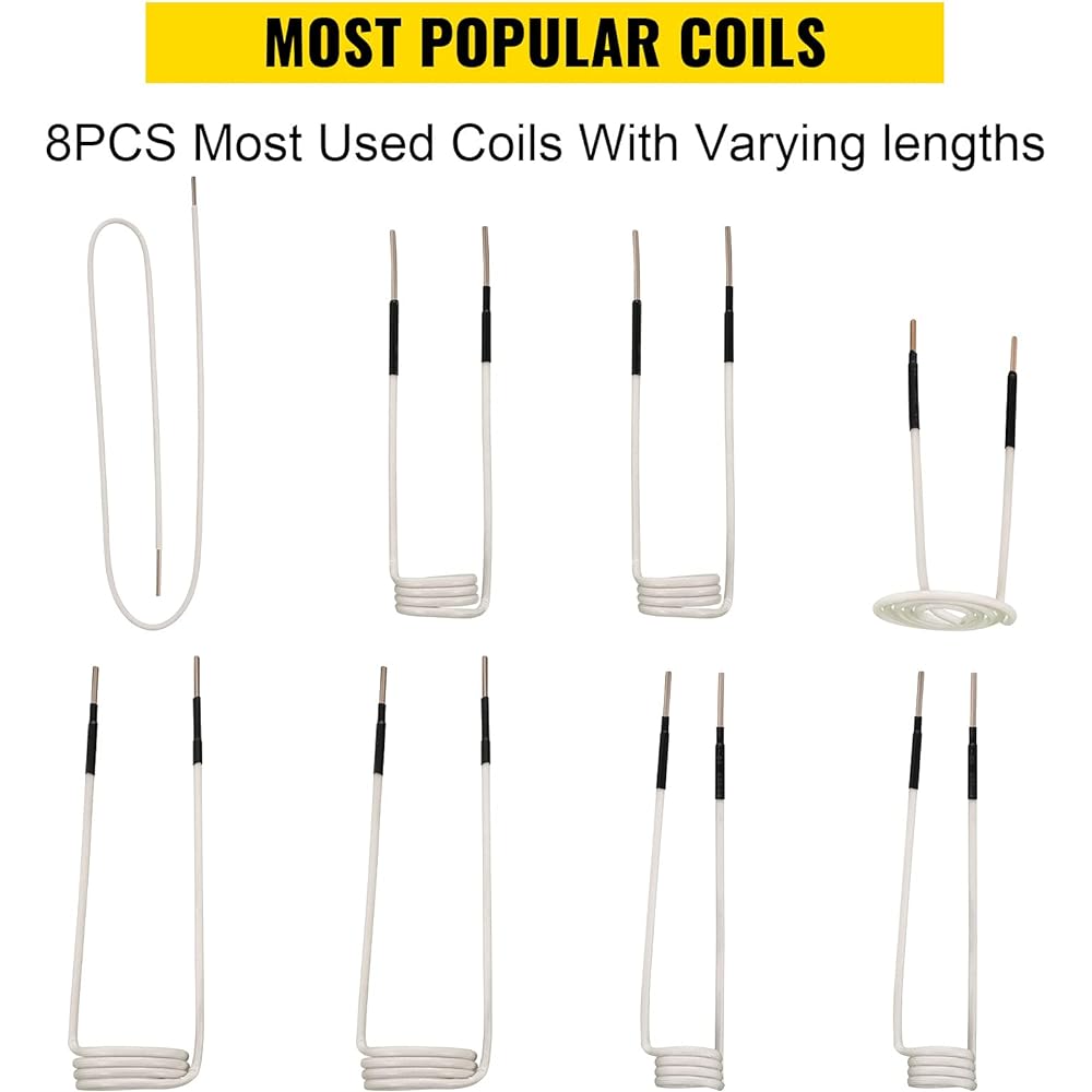 VEVOR guided heater coil kit 8 The most used Induction heater coil Various long -term heat resistance IH heater tool flexibility and long -life bolts and nuts removal