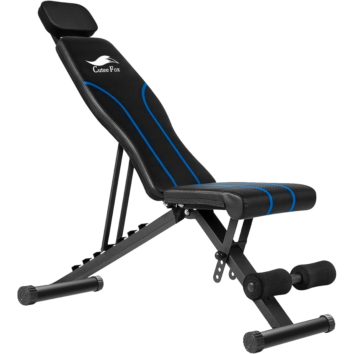 CuteeFox Training Bench, Incline Bench, Decline Bench, 7 Adjustable Levels, Foldable, Load Capacity 300KG, No Assembly Required, Flat Bench, Convenient Storage, Home Gym, Bench Press, Muscle Training, Japanese Instruction Manual Included CTF-SJ