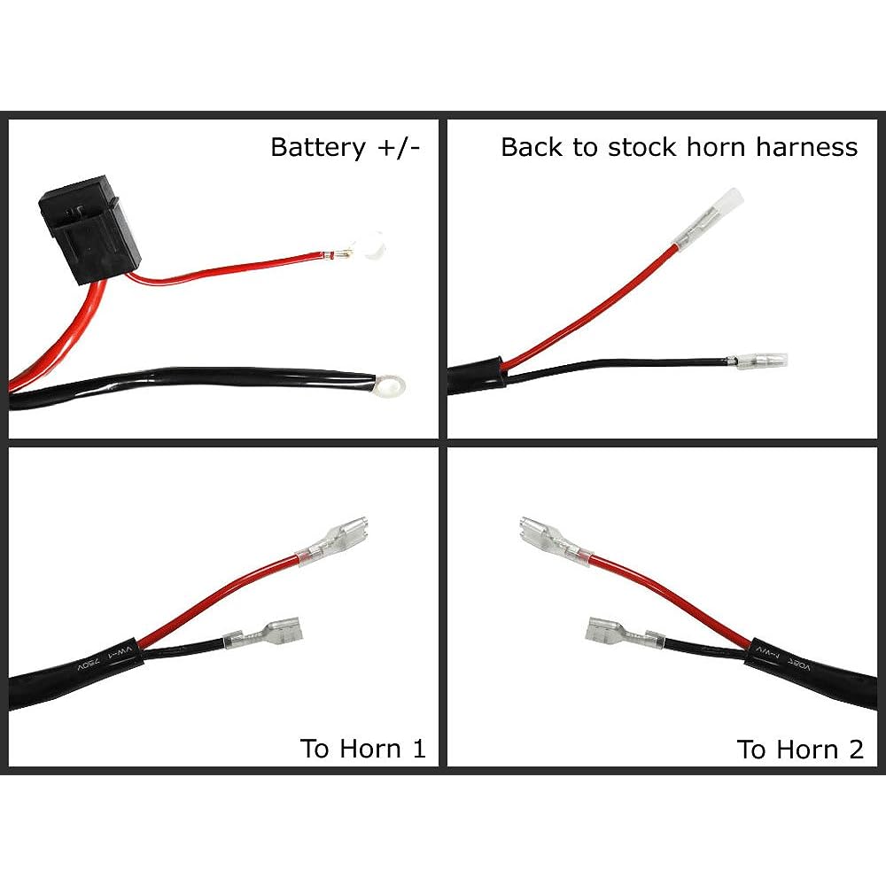 IJDMTOY 12V Horn Wiring Harness Relay Cut Car Truck Grill Mount Blastone Horn (Actual Horn is not included)