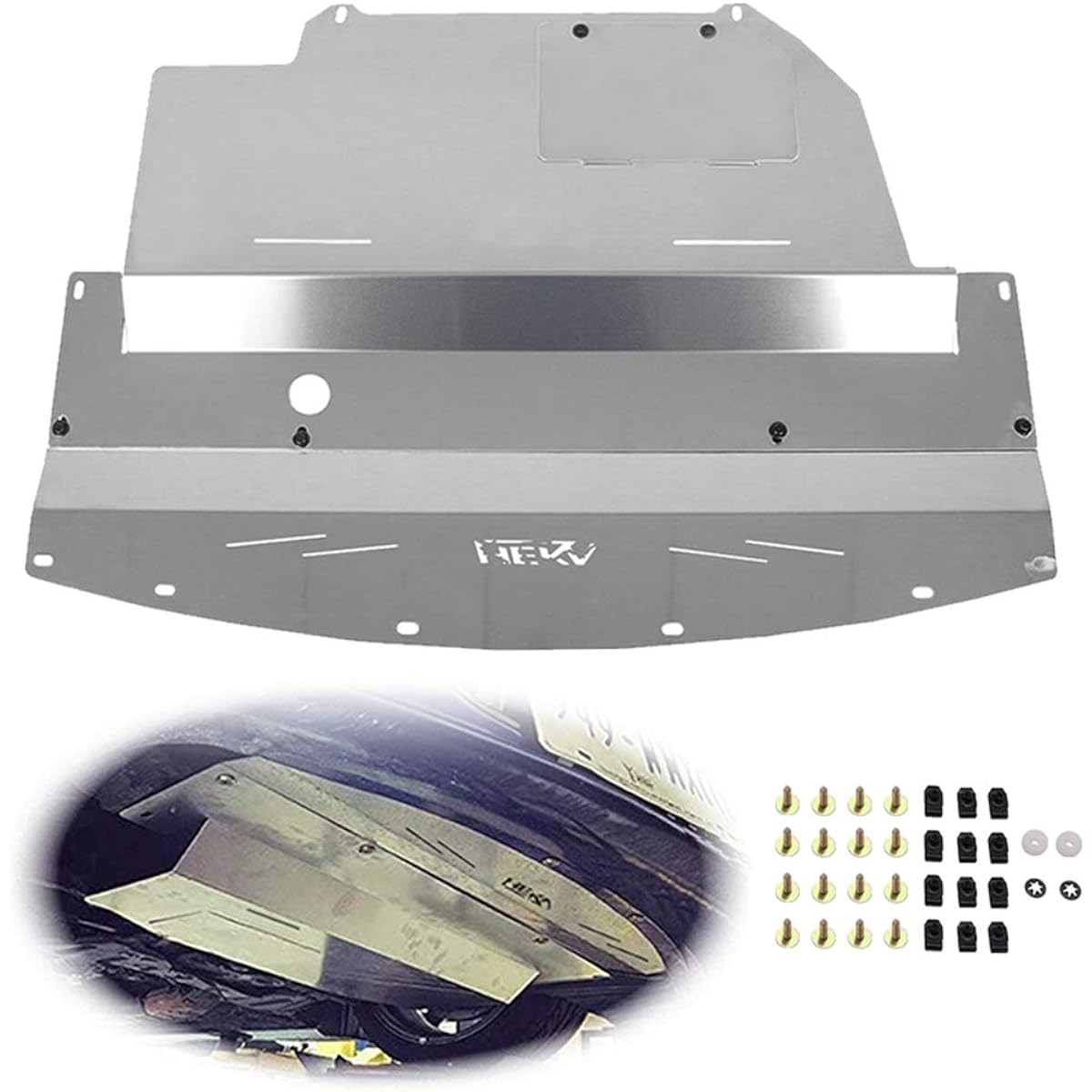 EliteWill Silver Aluminum Front Rower Engine Splash Shield Guide Under Tray Cover Skid Plate 2003-2009 Nissan 350Z & 2003-2006 Infinity G35 & 03-07 For G35 Coupe