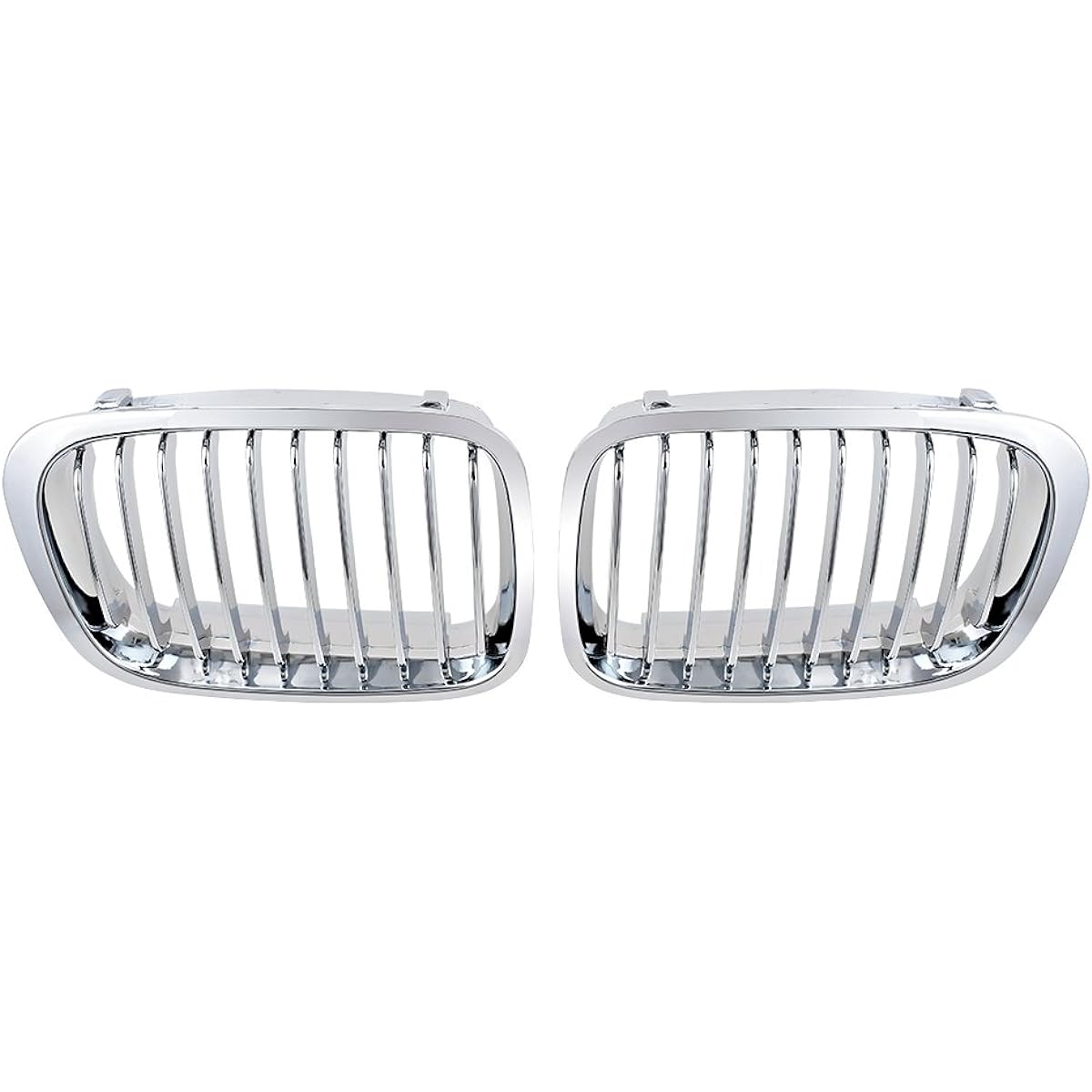 Anzio Front Food Kidney Glyl Grill LH RH For replacement 1998 -2001 OEM BMW E46 4 Door Sedan 320i 325i 328i 330i --- Glossy Chrome