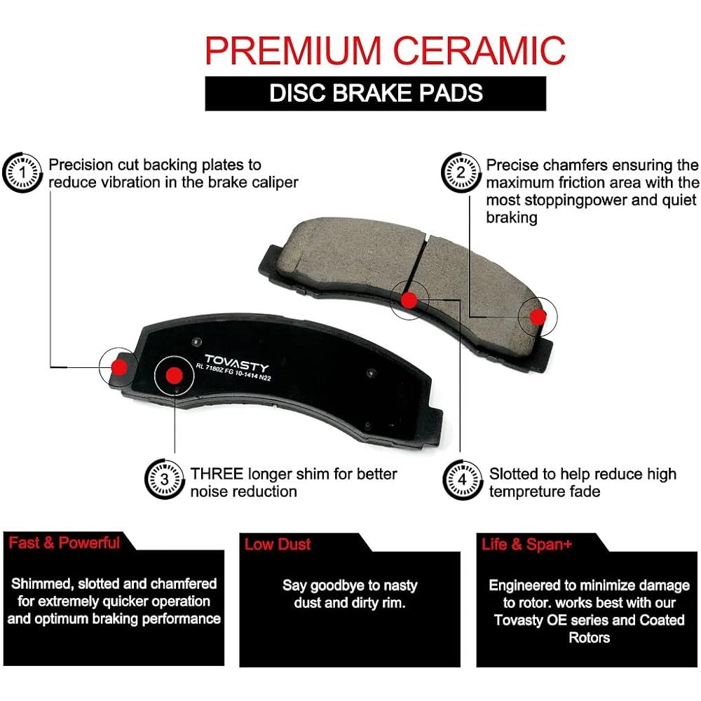 [Front] TOVASTY Brake Pad and Rotor Kit Toyota Corolla 2003-2008 For OE Series [BK0535]
