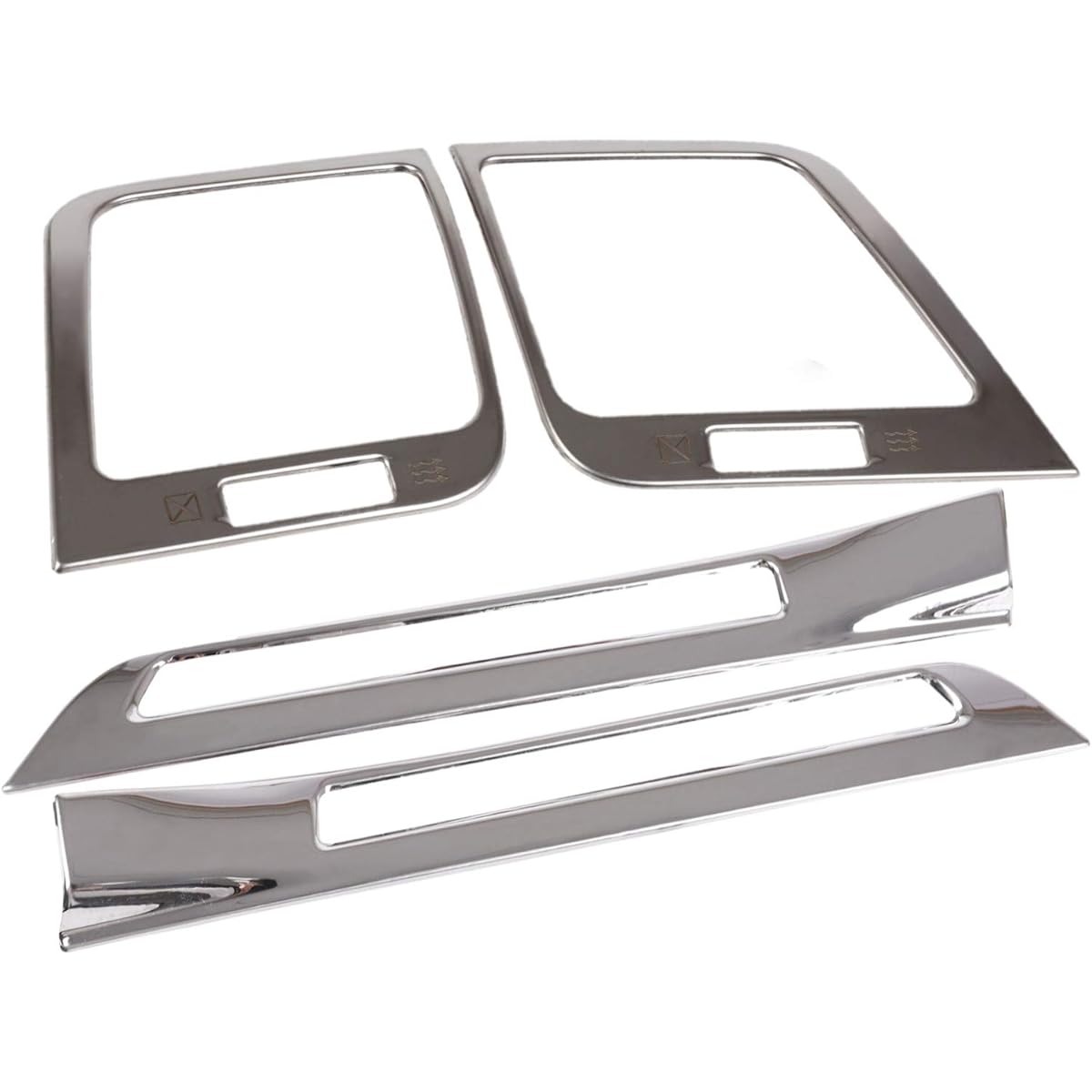 Newkingz Crown 210 Series Parts Door Air Conditioner Front Air Conditioner Cover Garnish Accessory Stainless Steel Interior Decoration Parts Door Front Air Conditioner Cover Mirror Silver Set