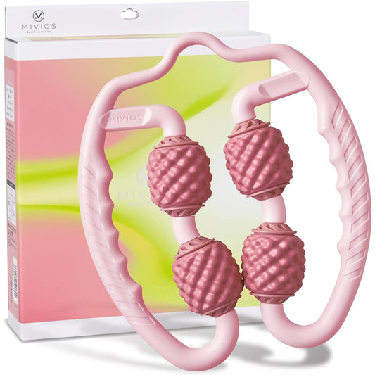 MIVIOS Exercise Roller Myofascial Release Loosen Stretch Handle Roller AMV307 Pink/Green