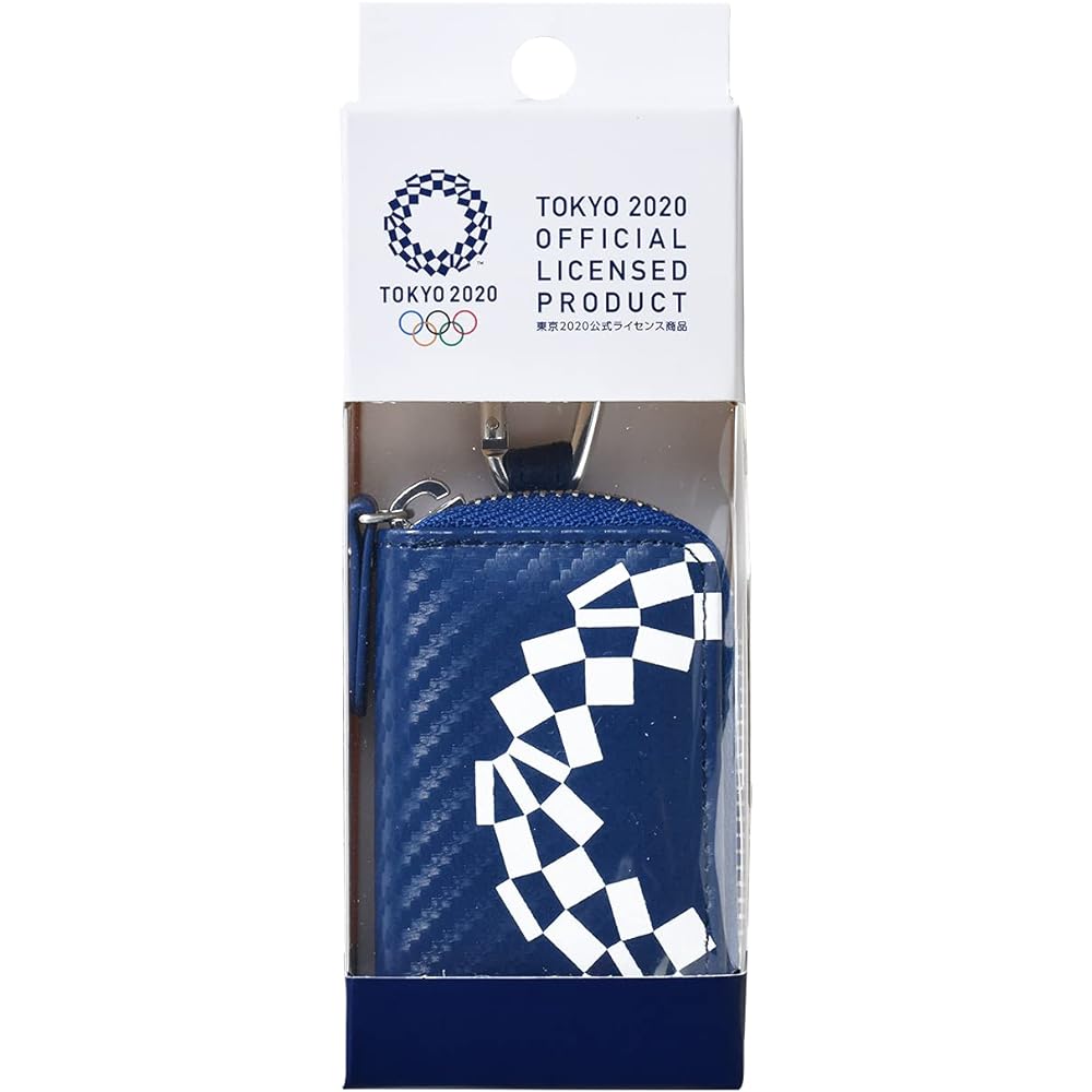 Tokyo 2020 Officially Licensed Product Smart Key Case TK48 Carbon Navy Olympic Emblem