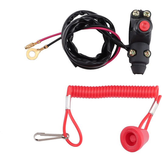 WOOSTAR 2 Wire Kill Switch 22mm Handlebar Mount Tether Engine for Yamaha Honda ATV Quad Dirt Bike