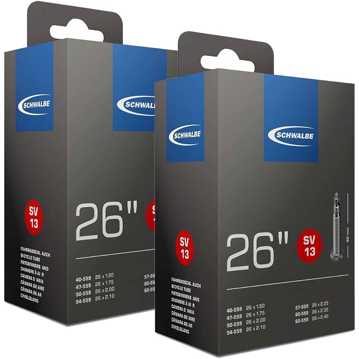 SCHWALBE 26 x 1.50/2.40 Tube Presta Valve 13SV Set of 2 [Parallel Import]