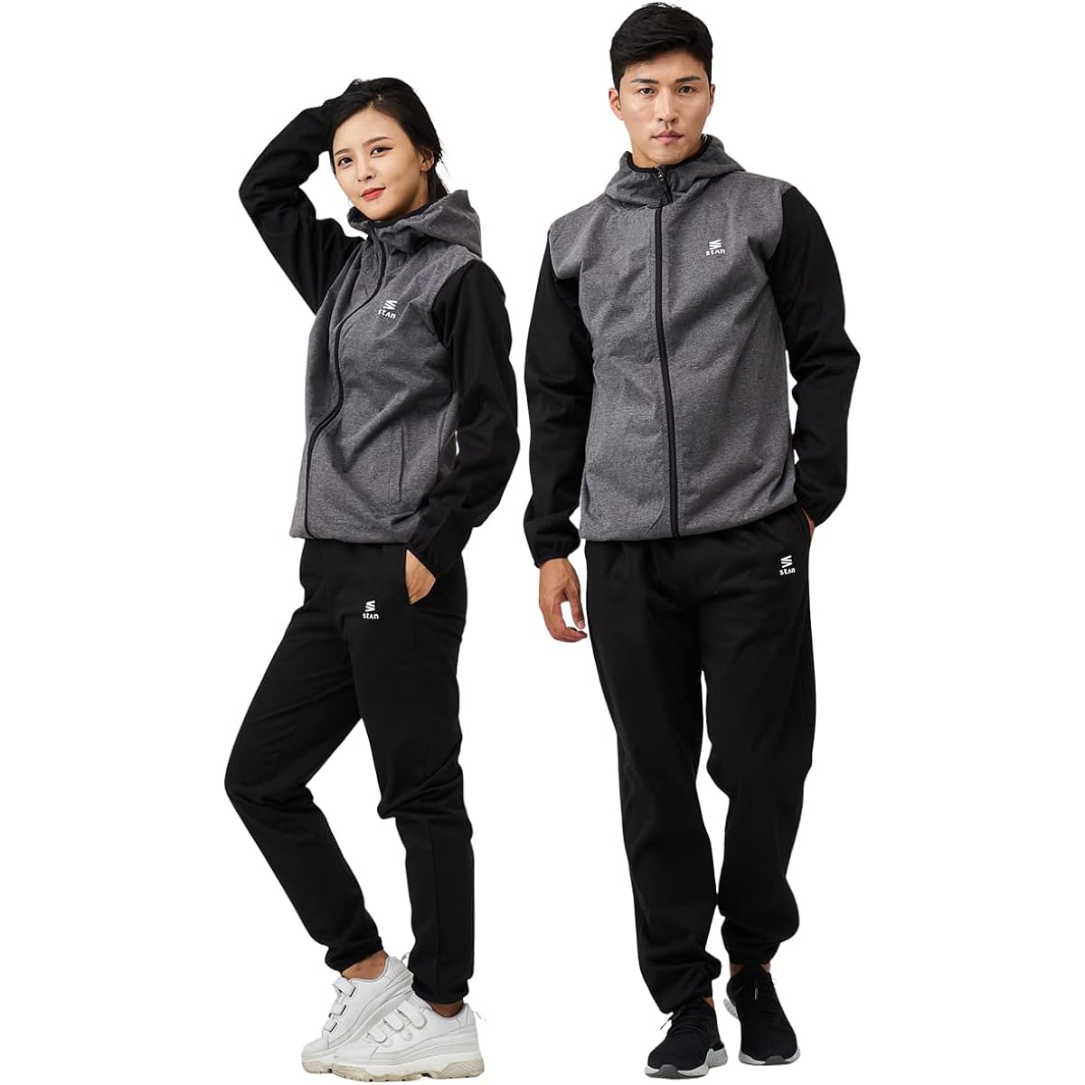 stan Sauna Suit Men's Women's Diet Wear Unisex Top and Bottom Set [Full Zip]