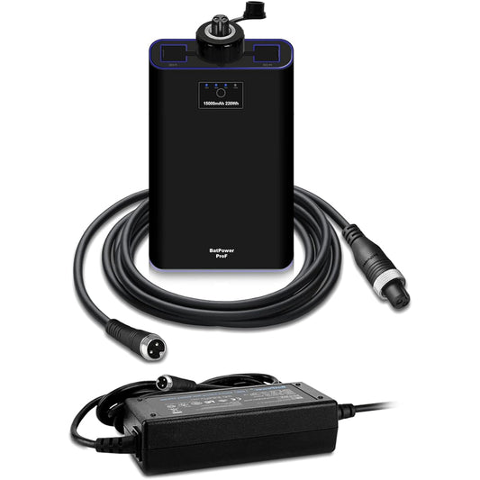 BatPower ProF 15000mAh Electric Fishing Reel Battery Compatible Daiwa Tanacom 1000 750 500 Seaborg Leobritz Power Assist Reel Shimano BeastMaster ForceMaster 9000 6000 Plays 4000 Plemio (2 Pin power cord and reel battery charger included as standard)