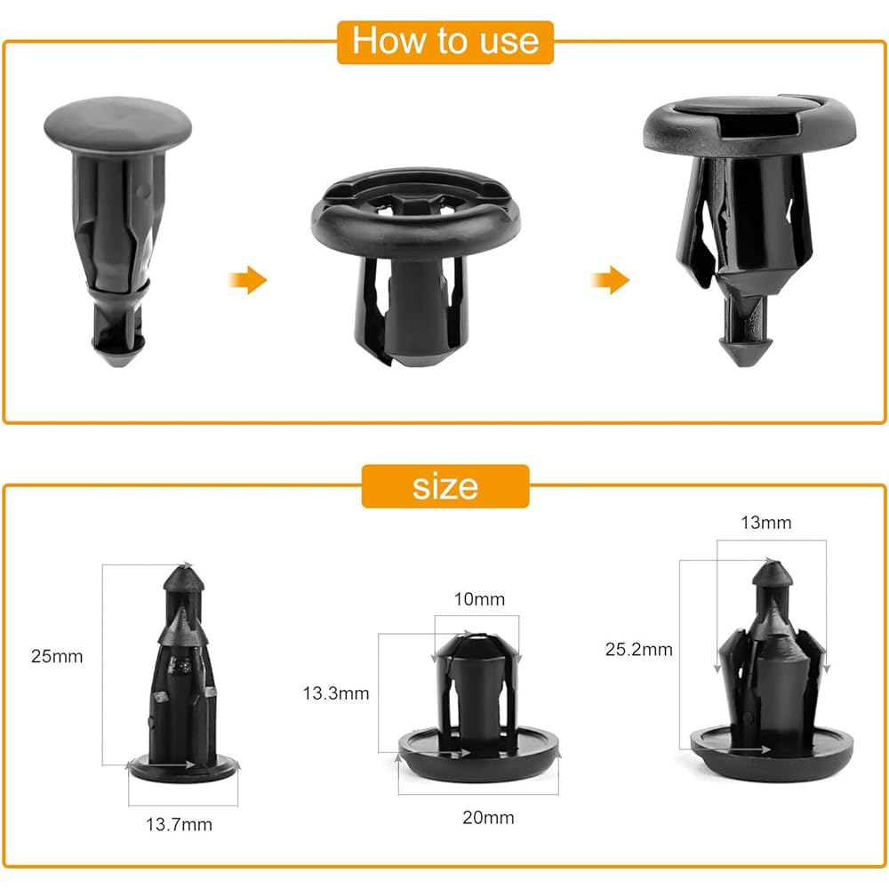 GOOACC GRC-08 Honda Acula Fender Clip 91503-SZ3-003 Fastener Bet Clip Nylon Bumper Automobile Furniture Assembly Expansion Screw Body 10mm-40