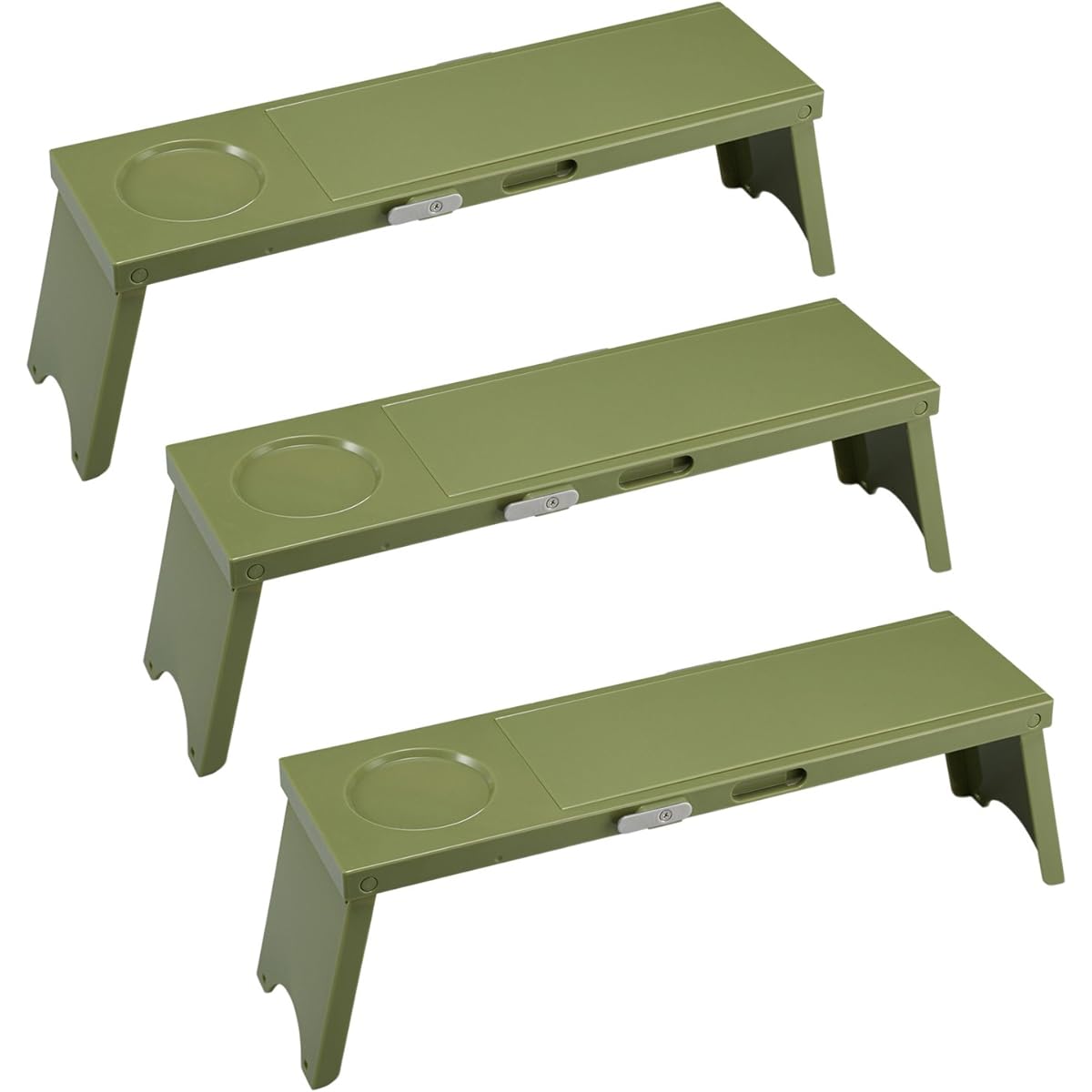 Iseto Outdoor Table Picno (Picno) 3 units Green When assembled: approx. Width 12 x Depth 41.7 x Height 13cm I-569-3 3 units included