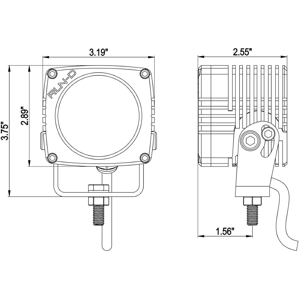RUN-D 35W LED driving light 3 inch flood off-road work light 1 pair