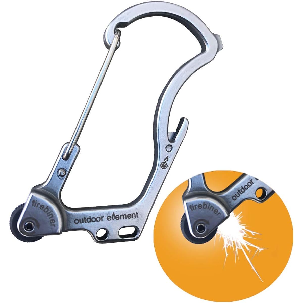 Outdoor Element Outdoor Climbing Camping Multi-Tool Carabiner Fire Biner/Fire Biner Camo [Genuine Japanese Product]