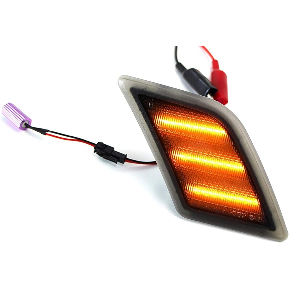 IJDMTOY 3-row Amber full LED Side Marker Mercedes 2008-2011 W204 C300 C350 & 2008-2013 C63 C63 AMG Smoke Lens OEM Amberside Marker Lamp Replacement