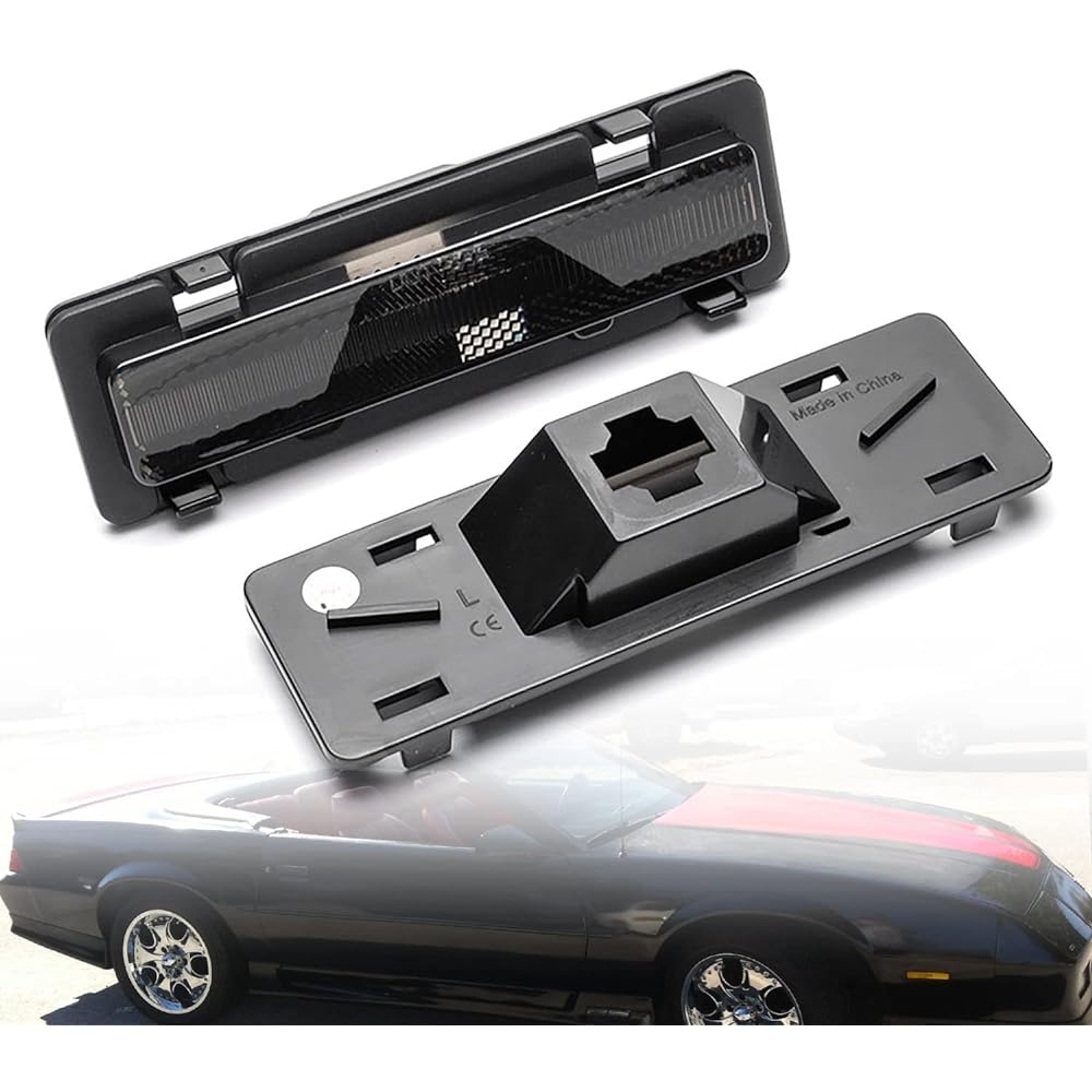 NSLUMO Front Side Marker Light Housing 82-92 CHEVY CAMARO Eurosmoke Lens compatible Front Bumper Side Parking Marker Lamp Cover OEM Fit replacement