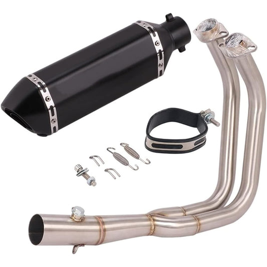 Motorcycle Exhaust End Silencer Motorcycle Exhaust Muffler Escape Front Pipe Slip-on Full System Exhaust Kawasaki Vulcan S 650 650s VN650 EN650 (Color: 3)