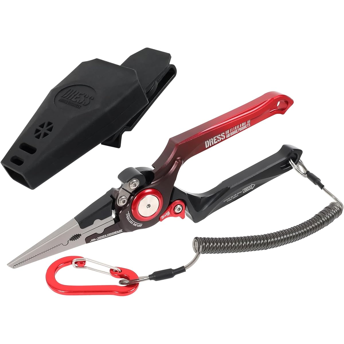 [DRESS] 8inch Aluminum Pliers with Exclusive Case Needle Remover Line Cutter Hook Remover Fishing Pliers Hook Lightweight Storage Easy Quick Fishing Tool