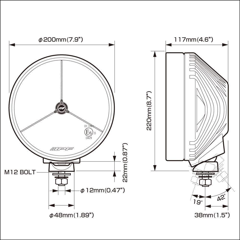 IPF fog lamp harness for 940SRLD3/940SRLS3 12V 24V dual use type WF-2DT