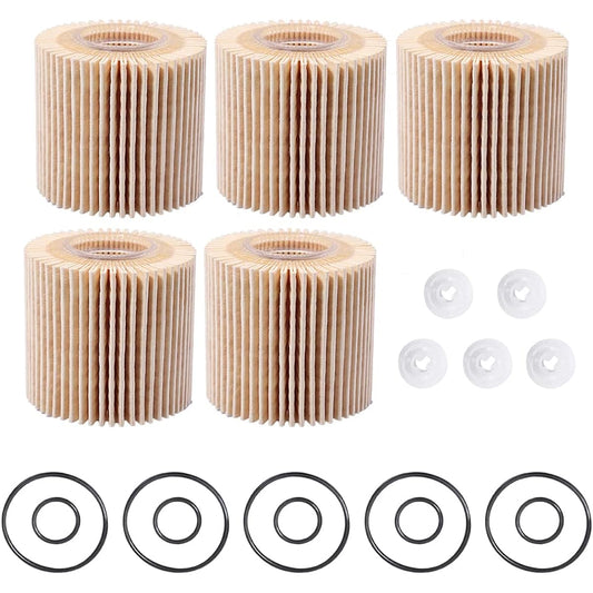 5 Pack Engine Oil Filter Kit 04152-YZZA6 Replacement Toyota Prius Corolla Sion IM XD