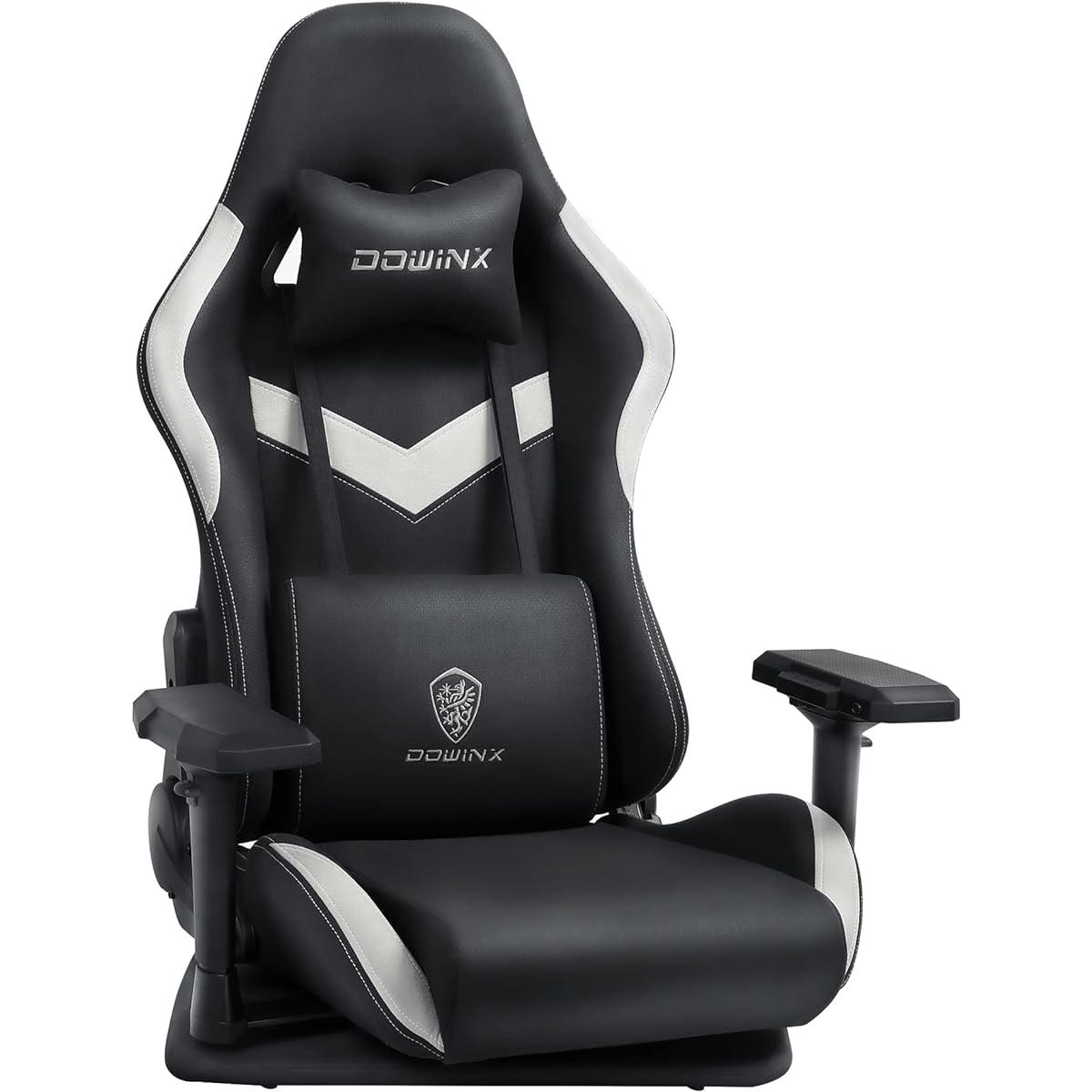 Dowinx Gaming Chair Fabric Gaming Chair Seat Lumbar Support No Lower Back Fatigue 4D Armrest Hankon Stand Chair 165° Reclining Black LS-667804