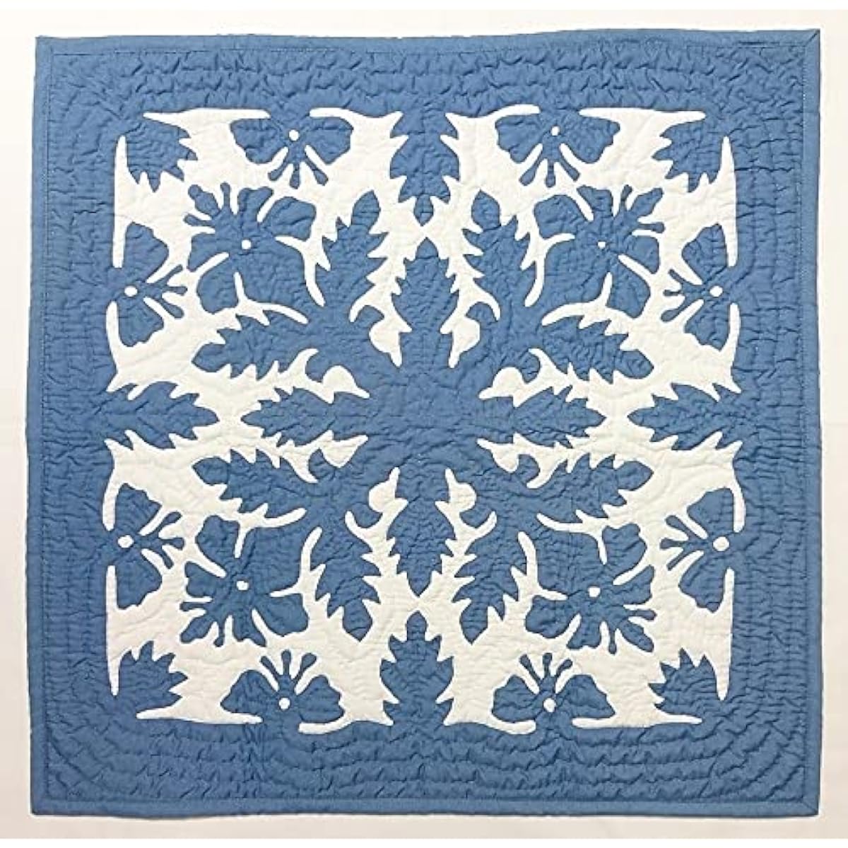 Hawaiian Quilt Tapestry/Wall Hanging/Blue Hibiscus