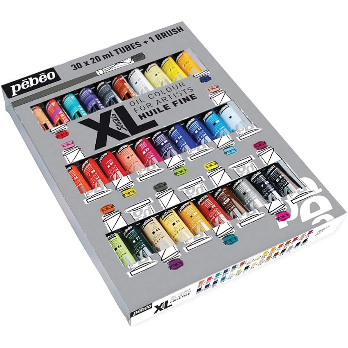 Pebeo Oil Paint XL 20ml x 30 Colors Set (Includes 1 Pig Brush)