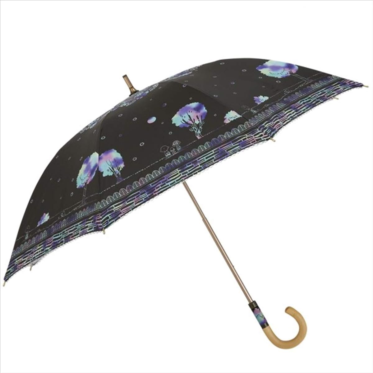 Ogawa Snoopy Umbrella, Women's, For Both Sunny and Rainy Days, Rain Umbrella, Water Repellent, Parasol, Light Blocking, 99.9% UV Protection, Heat Shielding, Peanut Scratch Art, 57240