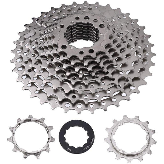 10s Sprocket Freewheel 9 10 11 12 Speed 32 36 42 46T Road Bike Freewheel Cassette Sprocket Bicycle Replacement Accessories Compatible with Mountain Bike Bicycle (10S 11-36T-Silver)
